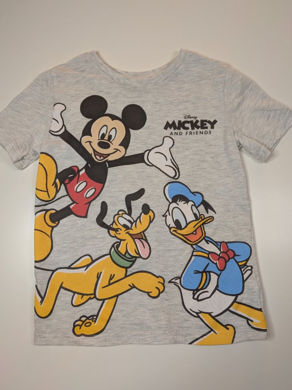 Disney Mickey Mouse & Friends Boys T-Shirt Size 6 Donald Duck Pluto Gray
